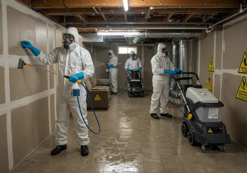 Basement Moisture Removal and Structural Drying process in Stanley, ND